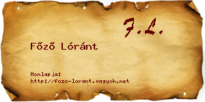 Főző Lóránt névjegykártya
